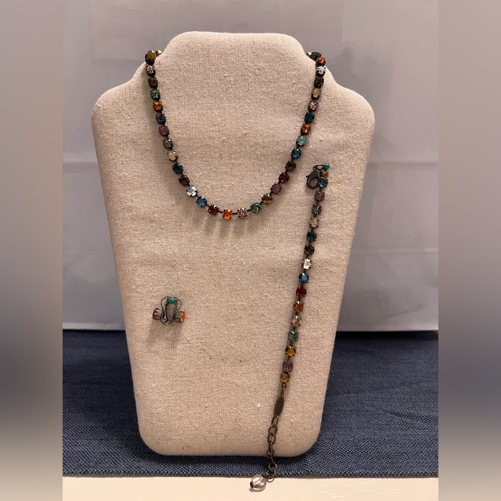 Sabika Fashion Jewelry - Multicolored London choker, bracelet and earrings